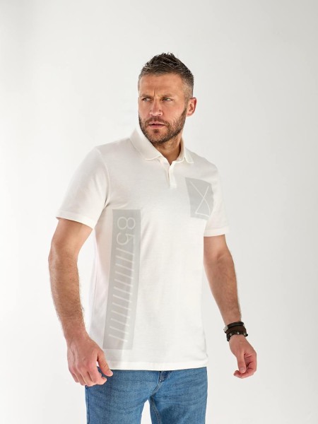 Футболка чоловіча поло білого кольору 33364