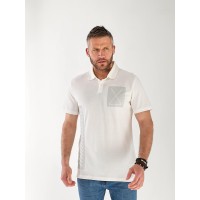 Футболка чоловіча поло білого кольору 33364