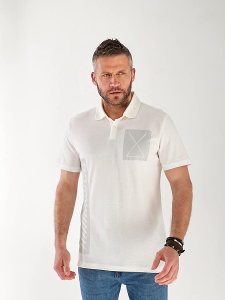 Футболка чоловіча поло білого кольору 33364