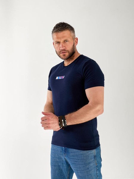 Чоловіча футболка з смужкою світловідбиваючої синього кольору 33365