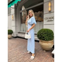 Літня сукня міді блакитного кольору 33377