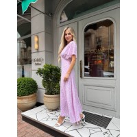 Летнее платье миди розового цвета 33378