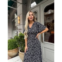 Летнее платье миди черного цвета 33381