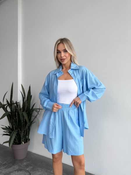 Жіночий лiтнiй костюм блакитного кольору 33395