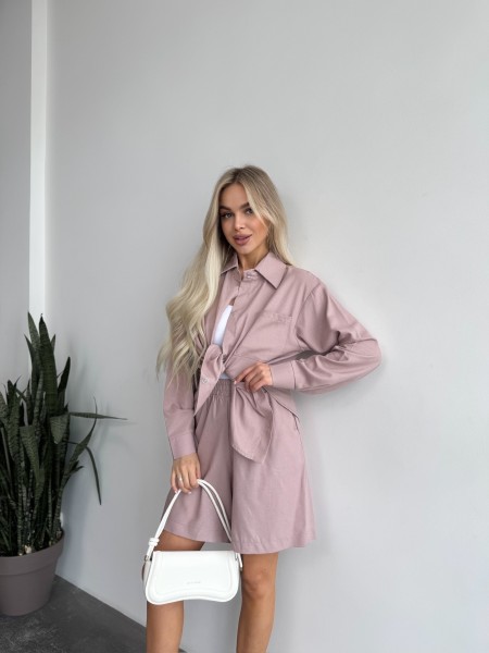 Жіночий лiтнiй костюм кавового кольору 33396