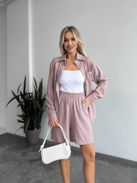 Жіночий лiтнiй костюм кавового кольору 33396