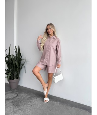 Жіночий лiтнiй костюм кавового кольору 33396