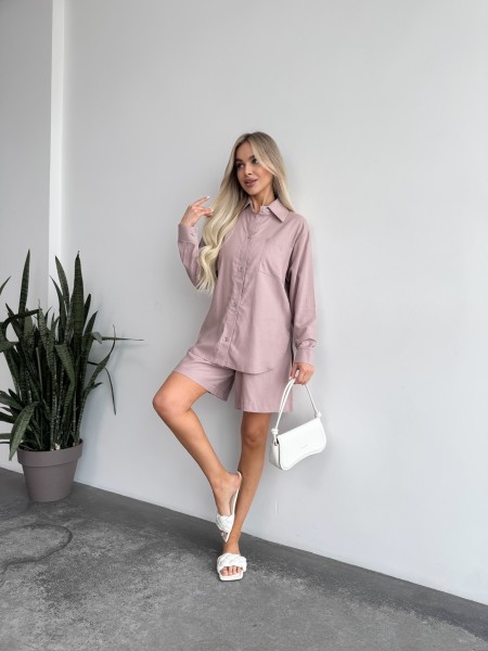 Жіночий лiтнiй костюм кавового кольору 33396