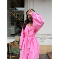 Літня сукня міні+накидка рожевого кольору 33428