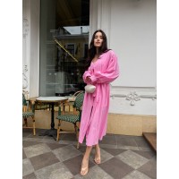 Літня сукня міні+накидка рожевого кольору 33428