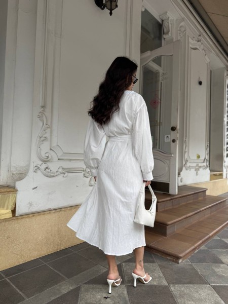 Літня сукня міні+накидка молочного кольору 33430