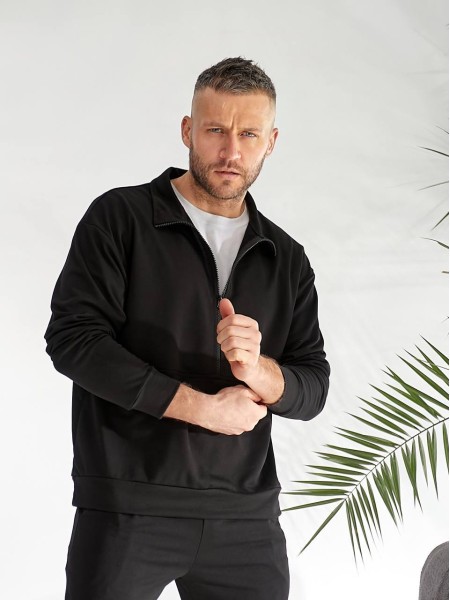 Чоловічий спортивний костюм чорного кольору 33440