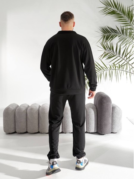 Чоловічий спортивний костюм чорного кольору 33440