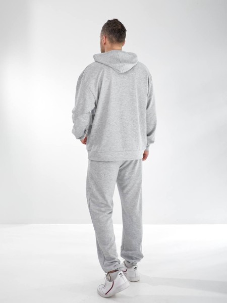 Чоловічий спортивний костюм з капюшоном сiрого кольору 33443
