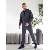 Чоловічий спортивний костюм з капюшоном графiтового кольору 33444