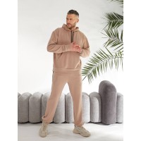 Чоловічий спортивний костюм з капюшоном кавового кольору 33446