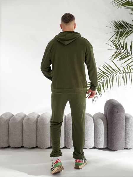 Чоловічий спортивний костюм з капюшоном кольору хакi 33447