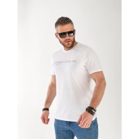 Чоловіча футболка з цифрами білого кольору 33449