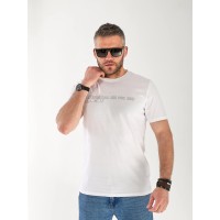 Чоловіча футболка з цифрами білого кольору 33449