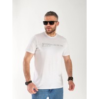 Чоловіча футболка з цифрами білого кольору 33449