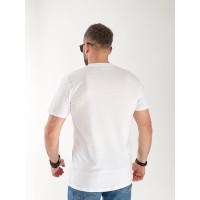 Чоловіча футболка з цифрами білого кольору 33449