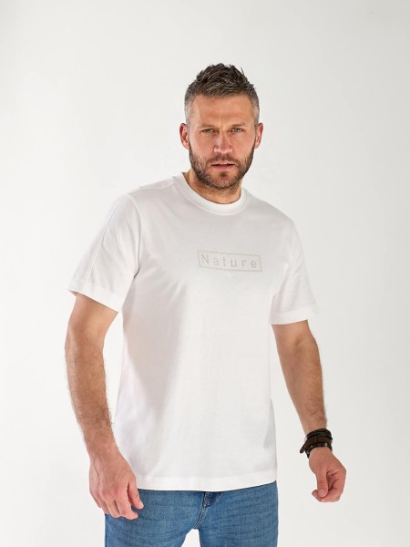 Чоловіча футболка з написом білого кольору 33455