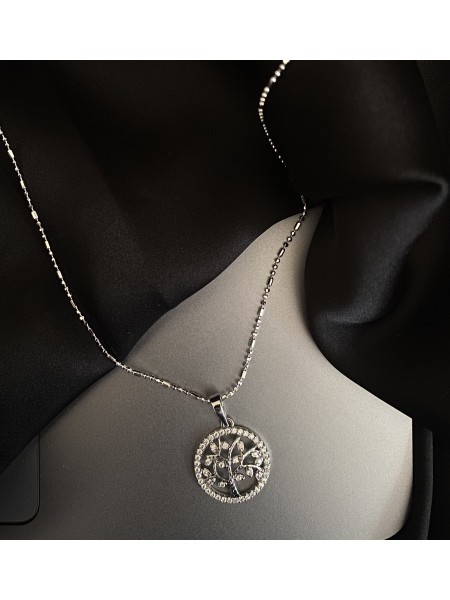 Підвіска дерево життя з ланцюжком срібного кольору 33460