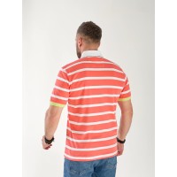 Чоловіча футболка поло в смужку помаранчевого кольору 33462