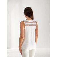 Жіноча футболка з сіткою білого кольору 33467