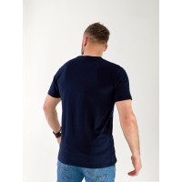 Чоловіча футболка з написом синього кольору 33468