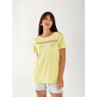 Жіноча футболка з візерунками жовтого кольору 33471