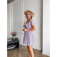 Літня сукня міні бузкового кольору 33476