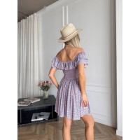 Літня сукня міні бузкового кольору 33476