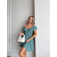 Літня сукня міні фiсташкового кольору 33478