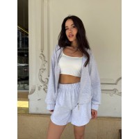 Жіночий літній спортивний костюм сiрого кольору 33482