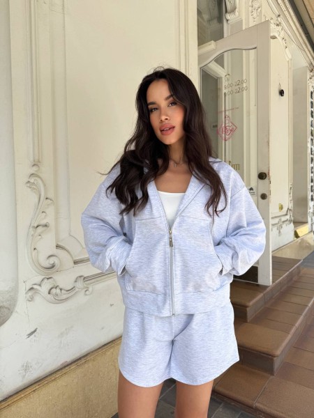 Жіночий літній спортивний костюм сiрого кольору 33482