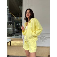 Жіночий літній спортивний костюм жовтого кольору 33484