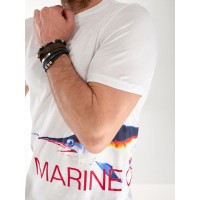 Чоловіча футболка з малюнком бiлого кольору 33489