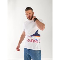 Чоловіча футболка з малюнком бiлого кольору 33489