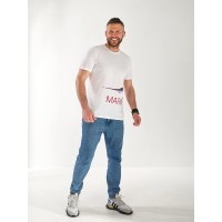 Чоловіча футболка з малюнком бiлого кольору 33489