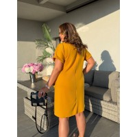 Жіноча літня сукня з малюнком жовтого кольору 33493