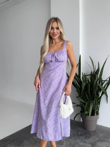 Жіноче літня сукня в квітку лавандового кольору 33500