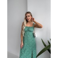 Женское летнее платье в цветок зеленого цвета 33502