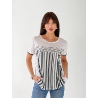 Жіноча футболка з малюнком бiлого кольору 33503