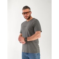 Футболка чоловіча графітового кольору 33509