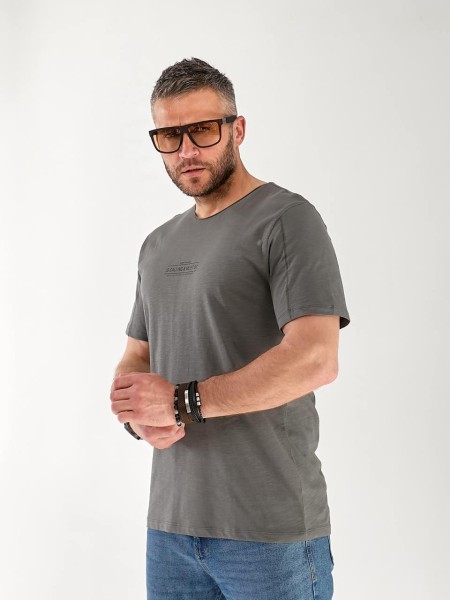 Футболка чоловіча графітового кольору 33509