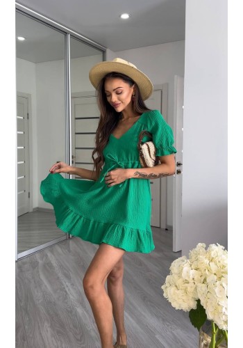 Муслинова сукня міні зеленого кольору 33537