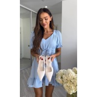 Муслинова сукня міні блакитного кольору 33539