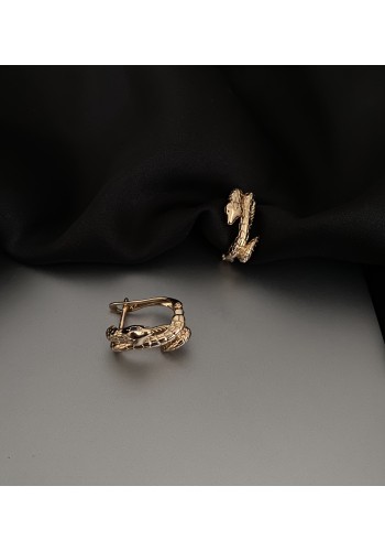 Сережки Змійка англійський замок золотого кольору 33553