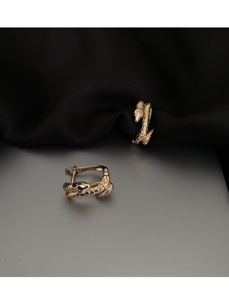 Сережки Змійка англійський замок золотого кольору 33553